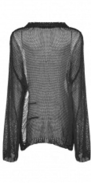  Tattered Mesh Hole Loose Sweater Punk Rave OPM-090TMF/BK -  