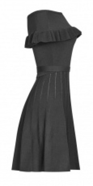  Off Shoulder Lotus Leaf Ice Silk Dress Punk Rave +OPM-096TMF/BK -  