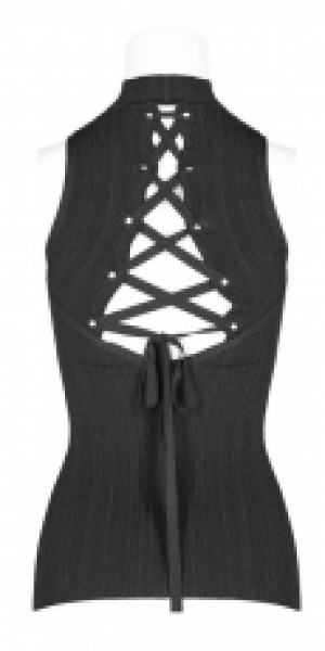  Great Beauty Cross Roping Comfortable  Knitted Vest Punk Rave OPM-100TMF/BK -  