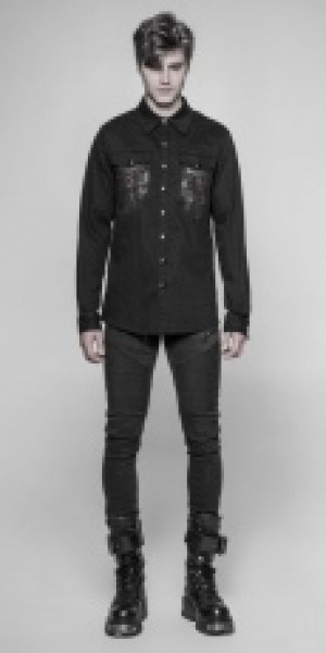  Gothic Keel Shirt Punk Rave OY-946CCM/BK -  