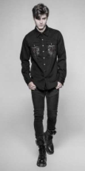 Gothic Keel Shirt Punk Rave OY-946CCM/BK -  