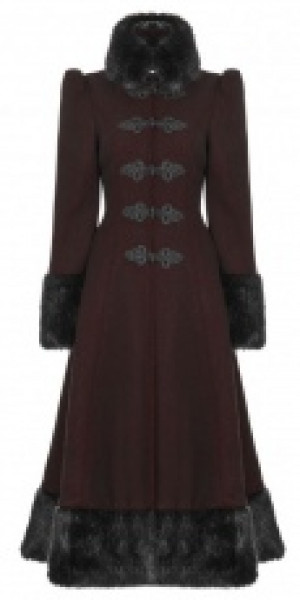  Gothic Daily Magic Woven Medium-length Coat Punk Rave OY-893ECF/BK-RD -  
