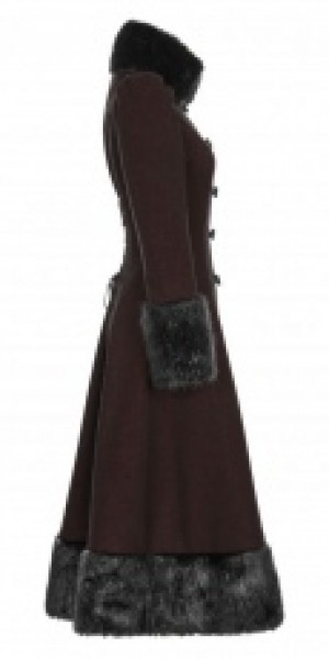  Gothic Daily Magic Woven Medium-length Coat Punk Rave OY-893ECF/BK-RD -  