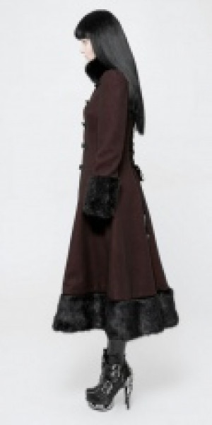  Gothic Daily Magic Woven Medium-length Coat Punk Rave OY-893ECF/BK-RD -  