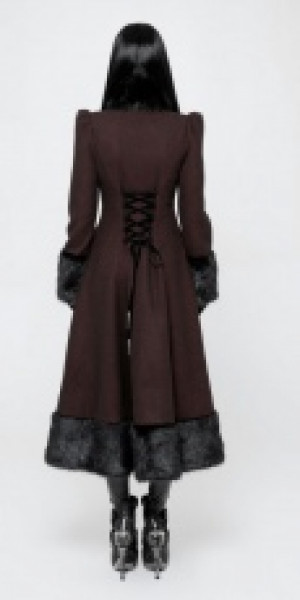  Gothic Daily Magic Woven Medium-length Coat Punk Rave OY-893ECF/BK-RD -  