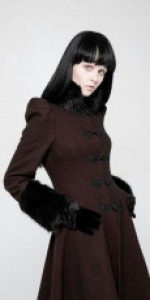 Gothic Daily Magic Woven Medium-length Coat Punk Rave OY-893ECF/BK-RD -  