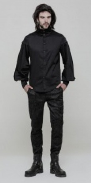  Gothic Long Sleeve Shirt Punk Rave OY-868CCM/BK -  
