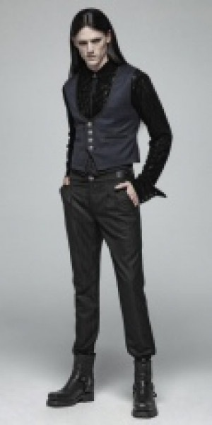  Gothic Lace Flocking Shirt Punk Rave OY-1005CCM/BK -  