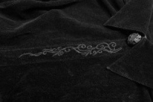  Gothic Lace Flocking Shirt Punk Rave OY-1005CCM/BK -  