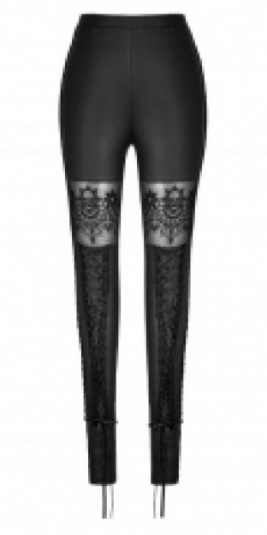  Gothic Skull Embroidered Leggings Punk Rave WK-293DDF/BK -  