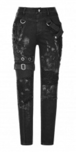  Punk Personality Dilapidated Trousers Punk Rave WK-319NCF/BK -  