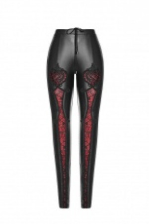  Gothic LOVE Leggings Punk Rave WK-328DDF/BK-RD -  