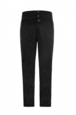  Gothic High Waist Jacquard Trousers Punk Rave WK-313XCM/BK -  