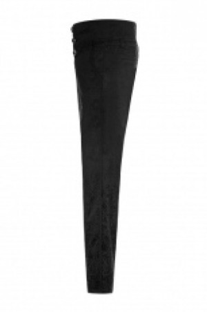  Gothic High Waist Jacquard Trousers Punk Rave WK-313XCM/BK -  