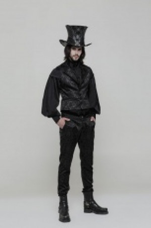  Gothic High Waist Jacquard Trousers Punk Rave WK-313XCM/BK -  