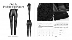  Gothic Positioning Flower Leggins Punk Rave WK-309DDF/BK -  