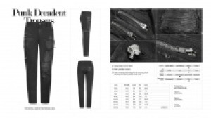  Punk Decadent Trousers Punk Rave WK-339XCM/BK -  