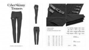  Cyber Skinny Trousers Punk Rave WK-345XCF/BK -  