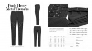  Punk Heavy Metal Trousers Punk Rave WK-357XCM/BK -  