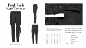  Punk Dark Knit Trousers -  8