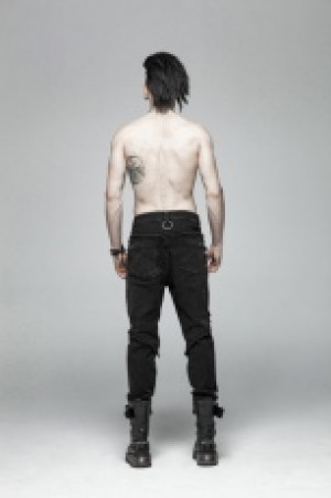  Punk Broken Hole Net Trousers Punk Rave WK-369XCM/BK -  