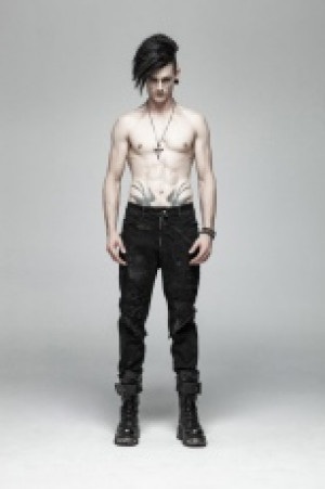  Punk Broken Hole Net Trousers Punk Rave WK-369XCM/BK -  