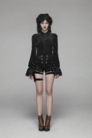  Steampunk Short Punk Rave WK-373XDF/BK -  
