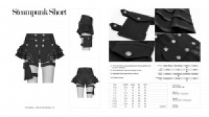 Steampunk Short Punk Rave WK-373XDF/BK -  