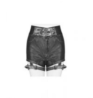    Handsome Punk PU Leather Shorts Punk Rave WK-380XDF/BK -  