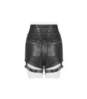     Handsome Punk PU Leather Shorts Punk Rave WK-380XDF/BK -  