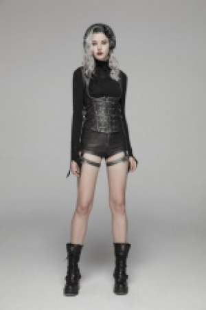     Handsome Punk PU Leather Shorts Punk Rave WK-380XDF/BK -  