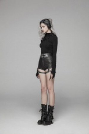     Handsome Punk PU Leather Shorts Punk Rave WK-380XDF/BK -  