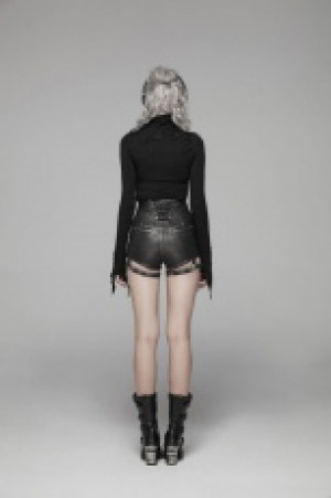     Handsome Punk PU Leather Shorts Punk Rave WK-380XDF/BK -  
