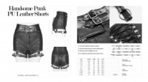     Handsome Punk PU Leather Shorts Punk Rave WK-380XDF/BK -  