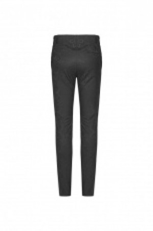  Gothic Floral Metal Swallow Black Suit Trousers Punk Rave WK-385XCM/BK -  