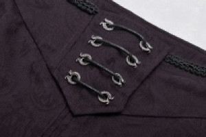  Gothic Floral Metal Swallow Black Suit Trousers -  7