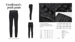  Gentlemen's punk pants Punk Rave WK-387XCM/BK-CO -  