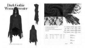  Dark Gothic Women Sweater Punk Rave WM-043TMF/BK -  