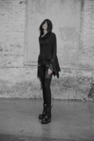  Dark Gothic Women Sweater Punk Rave WM-043TMF/BK -  