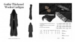  Gothic Thickened Woolen Cardigan Punk Rave WM-047HMF/BK -  