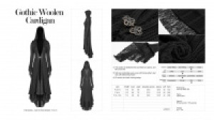  Gothic Woolen Cardigan Punk Rave WM-047BMF/BK -  