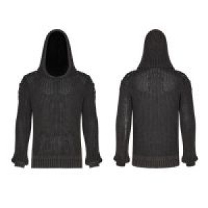  Punk Vintage Hooded Sweater Punk Rave WM-052TMM/BK-CO -  