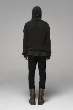 Punk Vintage Hooded Sweater Punk Rave WM-052TMM/BK-CO -  
