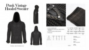  Punk Vintage Hooded Sweater Punk Rave WM-052TMM/BK-CO -  