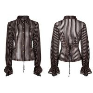     Steampunk transparent striped shirt Punk Rave WY-823CCF/CO /  / -  