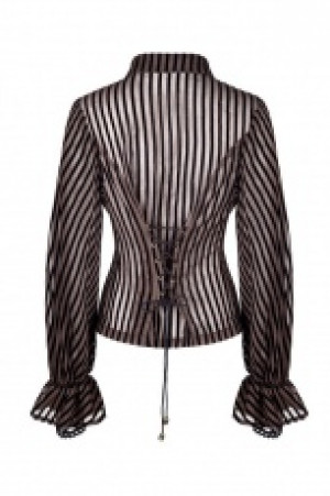     Steampunk transparent striped shirt Punk Rave WY-823CCF/CO /  / -  