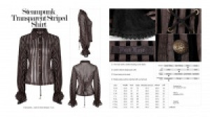     Steampunk transparent striped shirt Punk Rave WY-823CCF/CO /  / -  