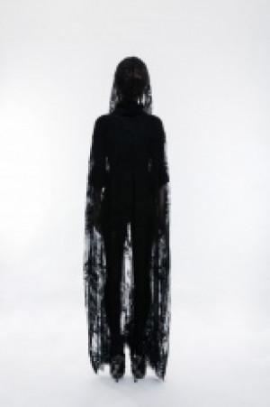  Gothic transparent lace long cloak Punk Rave WY-825DPF/BK -  