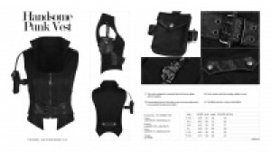  Handsome Punk vest Punk Rave WY-828MJF/BK -  
