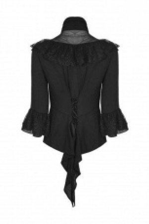  Gothic phoenix tail three quarter sleeve shirt Punk Rave WY-830CCF/BK -  